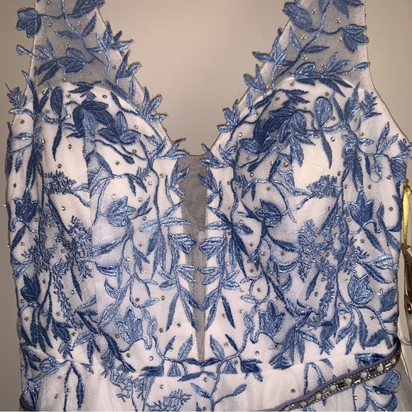 SAY YES TO THE Womens Ivory Mesh Gown Sleeveless Full-Length Dress Juniors 3 - Picture 8 of 8